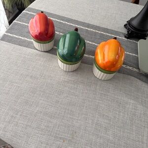 Certified International BELL PEPPER 16oz Casserole Baker dishes set 3